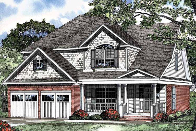 Home Plan - Exterior - Front Elevation 3 for Country House Plan #17-3080 - 4 bed, 2.5 bath