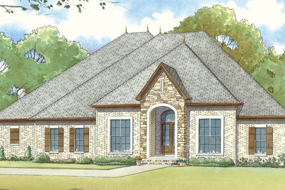 Exterior - Front Elevation 3 for European House Plan #17-3412 - 3 bed, 3 bath