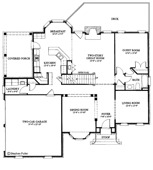 Home Plan - Colonial Floor Plan - Main Floor Plan #429-69