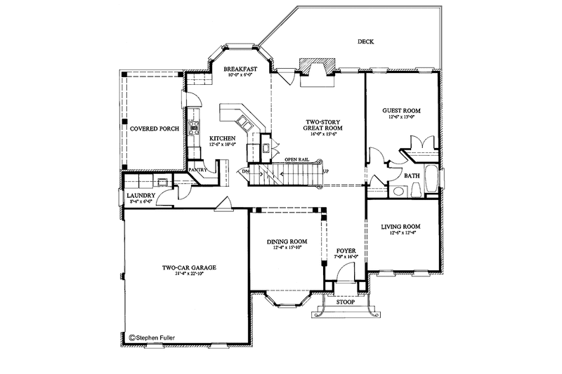Home Plan - Floor Plan - Main Floor for Colonial House Plan #429-69 - 4 bed, 3 bath