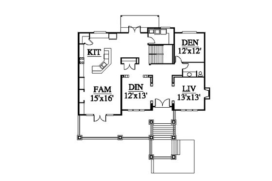 Floor Plan - Main Floor for Contemporary House Plan #951-8 - 4 bed, 3.5 bath