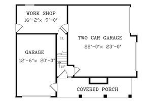 Floor Plan - Main Floor for Craftsman House Plan #456-12 - 1 bed, 1 bath