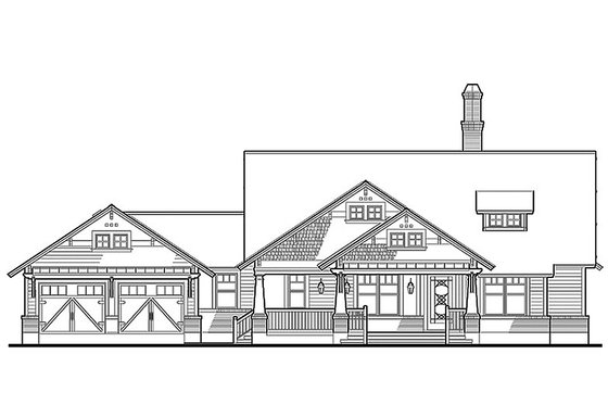 Exterior - Front Elevation 7 for Craftsman House Plan #120-187 - 3 bed, 2 bath