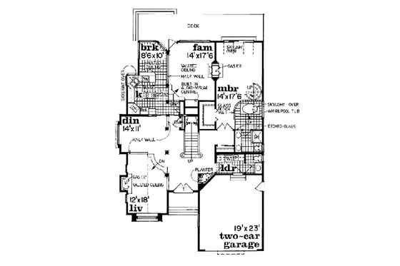 Floor Plan - Main Floor for European House Plan #47-195 - 3 bed, 2.5 bath
