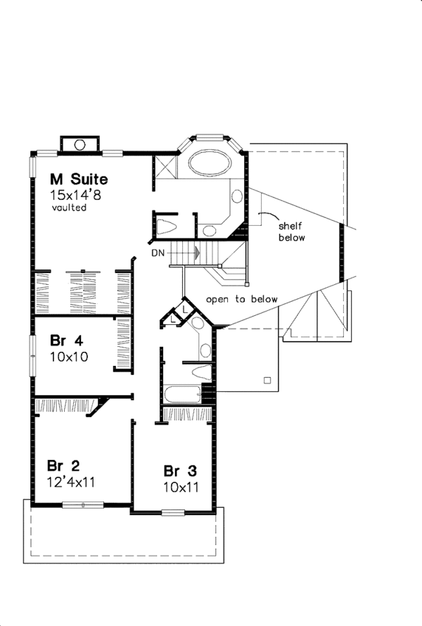 Architectural House Design - European Floor Plan - Upper Floor Plan #320-513