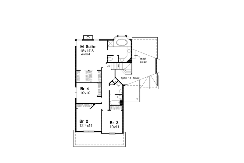Architectural House Design - Floor Plan - Upper Floor for European House Plan #320-513 - 5 bed, 3 bath