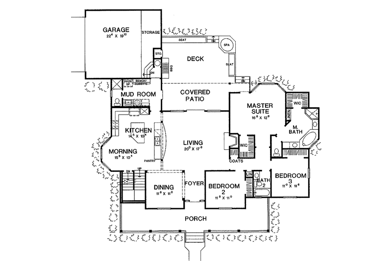 Dream House Plan - Floor Plan - Main Floor for Country House Plan #472-148 - 3 bed, 2.5 bath