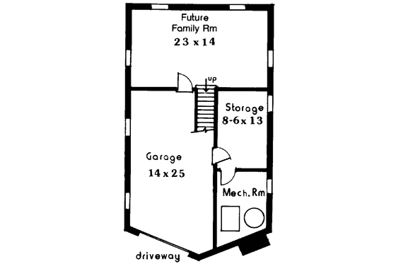 Floor Plan - Lower Floor for Cabin House Plan #3-339 - 3 bed, 2 bath