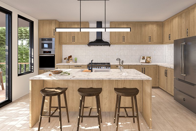 House Blueprint - Interior - Kitchen for Contemporary House Plan #124-1368 - 4 bed, 3.5 bath