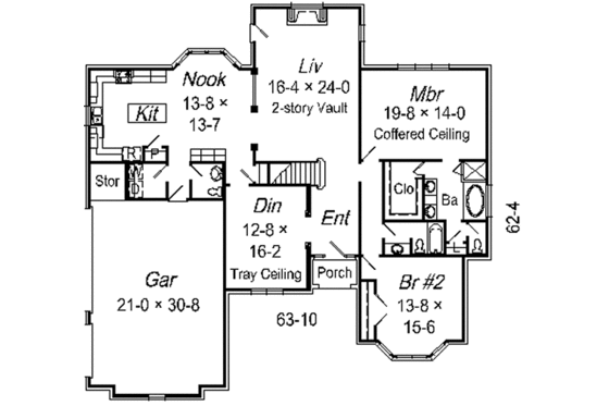 Floor Plan - Main Floor House Plan #329-306 - 4 bed, 3.5 bath