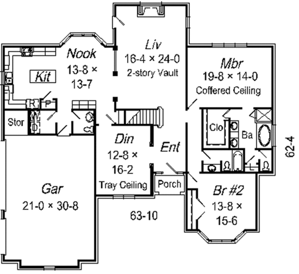 Floor Plan - Main Floor House Plan #329-306 - 4 bed, 3.5 bath