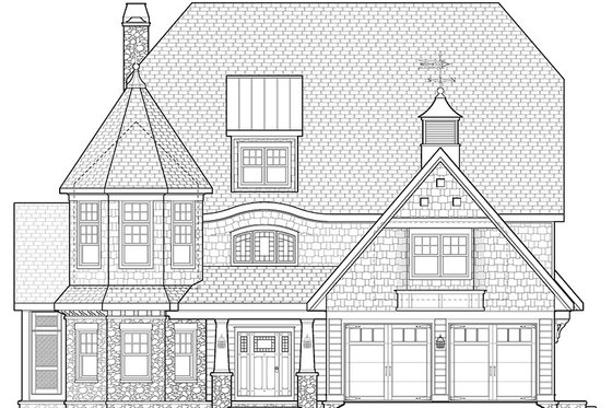 Exterior - Front Elevation 5 for Craftsman House Plan #928-34 - 3 bed, 3 bath