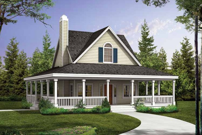 Country Style House Plan - 2 Beds 2.5 Baths 1072 Sq/Ft Plan #72-1025