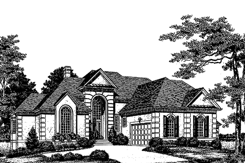 Home Plan - Mediterranean Exterior - Front Elevation Plan #453-222