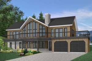 Exterior - Front Elevation 4 for Contemporary House Plan #23-2022 - 4 bed, 3 bath
