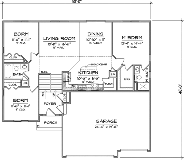 Architectural House Design - Prairie Floor Plan - Main Floor Plan #981-19