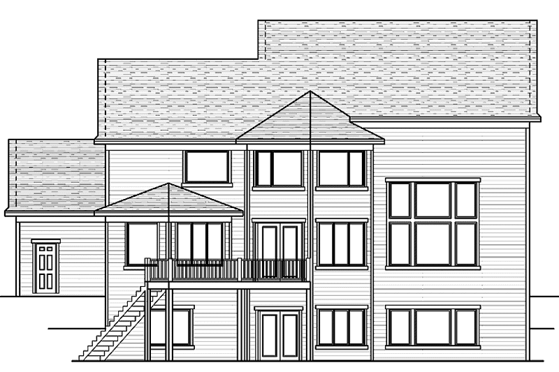 Home Plan - Exterior - Rear Elevation for Colonial House Plan #51-677 - 4 bed, 2.5 bath