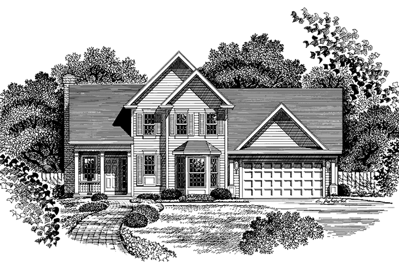 Home Plan - Colonial Exterior - Front Elevation Plan #316-156