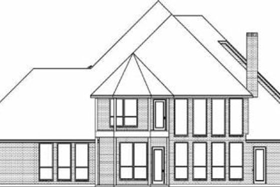 Exterior - Rear Elevation for European House Plan #84-155 - 4 bed, 4 bath