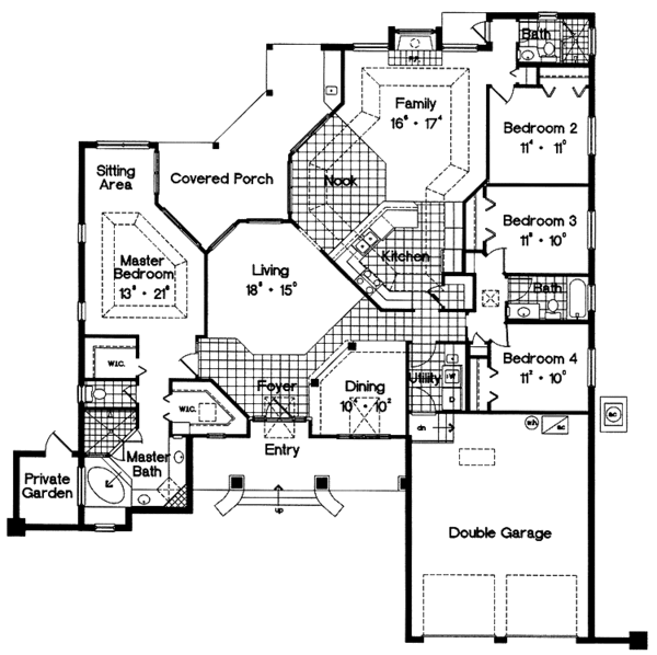 Architectural House Design - Mediterranean Floor Plan - Main Floor Plan #417-623