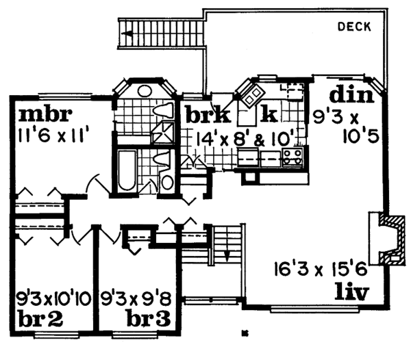 House Blueprint - Contemporary Floor Plan - Upper Floor Plan #47-713