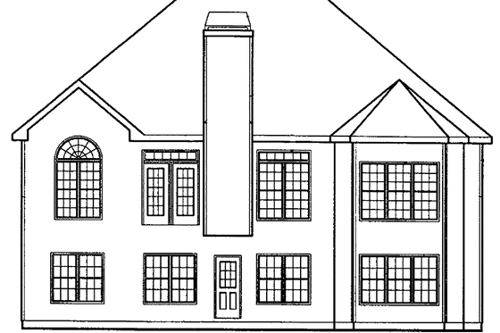Exterior - Rear Elevation for Mediterranean House Plan #927-62 - 3 bed, 2.5 bath