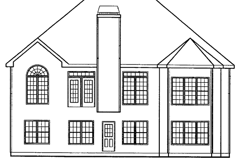 Home Plan - Exterior - Rear Elevation for Mediterranean House Plan #927-62 - 3 bed, 2.5 bath