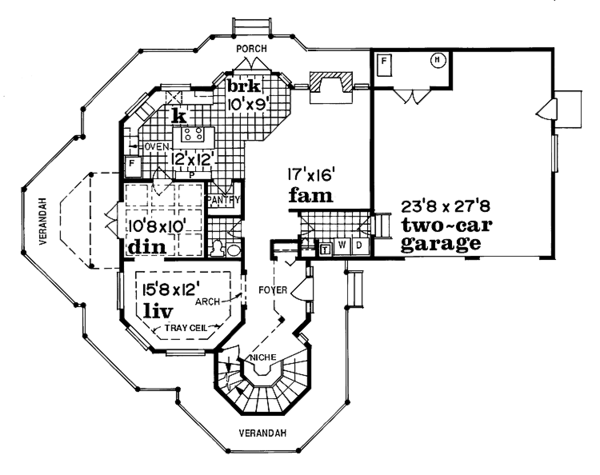 House Blueprint - Victorian Floor Plan - Main Floor Plan #47-846