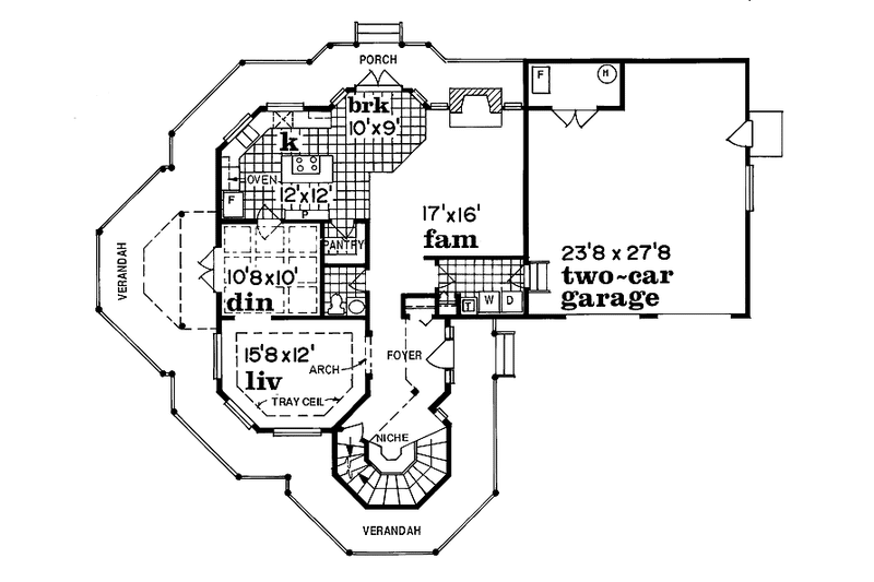 Home Plan - Floor Plan - Main Floor for Victorian House Plan #47-846 - 4 bed, 2.5 bath