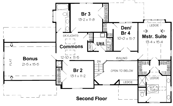European Floor Plan - Upper Floor Plan #312-398