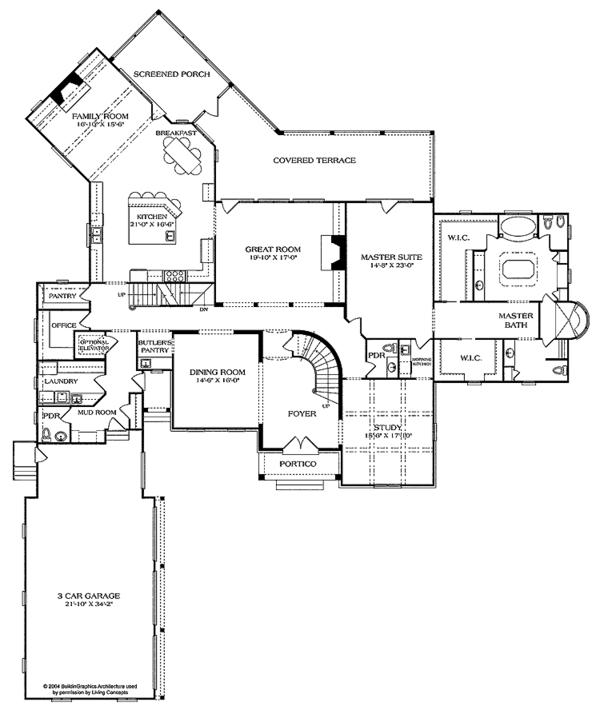 Home Plan - Country Floor Plan - Main Floor Plan #453-469