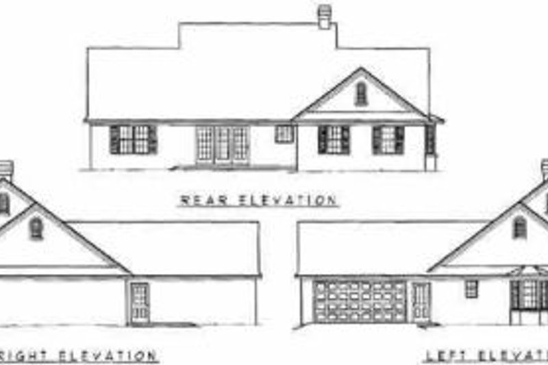 House Blueprint - Exterior - Rear Elevation for Country House Plan #11-108 - 3 bed, 2.5 bath
