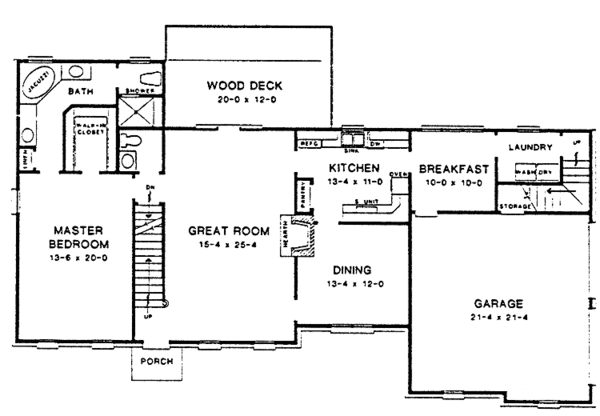 House Plan Design - Colonial Floor Plan - Main Floor Plan #10-274