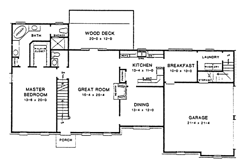 Home Plan - Floor Plan - Main Floor for Colonial House Plan #10-274 - 3 bed, 2.5 bath