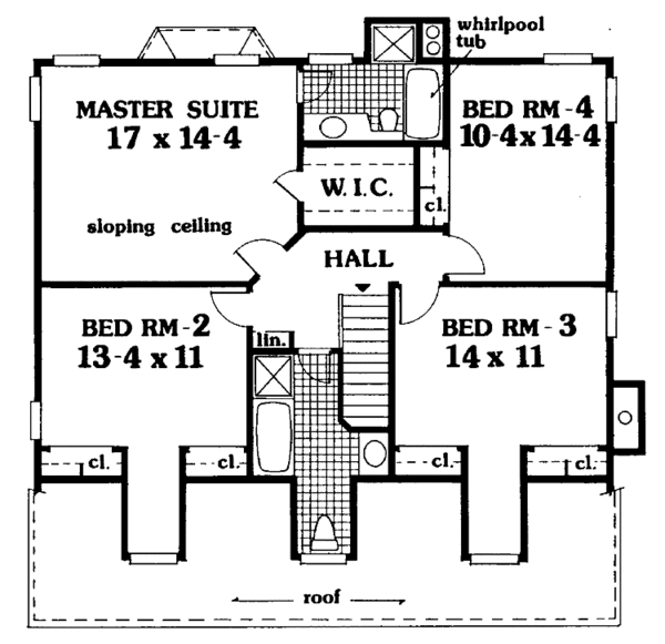 Home Plan - Country Floor Plan - Upper Floor Plan #3-322