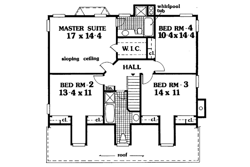 Dream House Plan - Floor Plan - Upper Floor for Farmhouse House Plan #3-322 - 4 bed, 2.5 bath