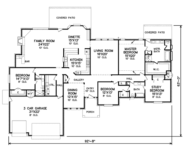 Traditional Floor Plan - Main Floor Plan #65-144