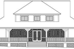 Exterior - Rear Elevation for Southern House Plan #81-734 - 3 bed, 2.5 bath