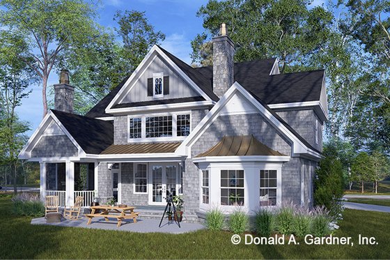 Exterior - Rear Elevation for Craftsman House Plan #929-832 - 4 bed, 3.5 bath