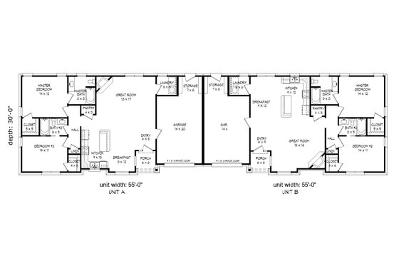 Floor Plan - Main Floor for Craftsman House Plan #932-27 - 4 bed, 4 bath