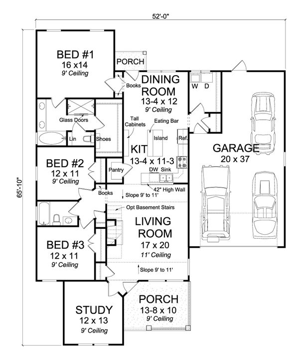 Architectural House Design - Country Floor Plan - Main Floor Plan #513-2095