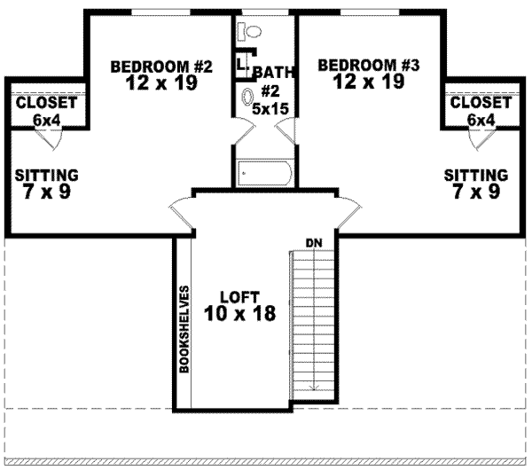 Southern Floor Plan - Upper Floor Plan #81-737
