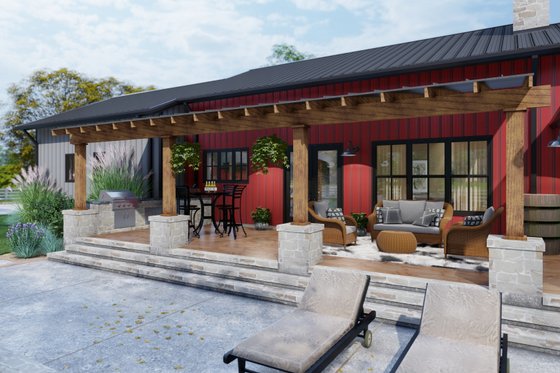 Exterior - Outdoor Living for Barndominium House Plan #120-274 - 3 bed, 2.5 bath