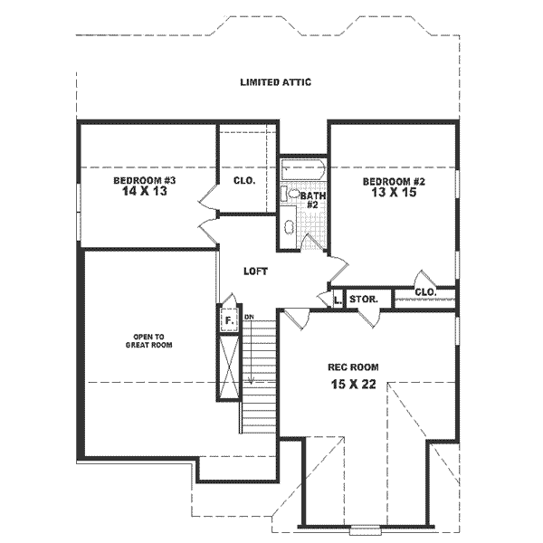 Southern Floor Plan - Upper Floor Plan #81-218