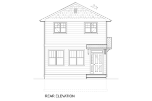 Exterior - Rear Elevation for Traditional House Plan #126-277 - 3 bed, 2 bath