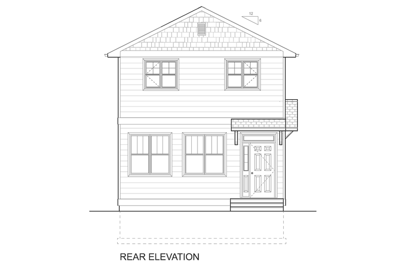 House Blueprint - Exterior - Rear Elevation for Traditional House Plan #126-277 - 3 bed, 2 bath