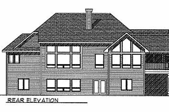 Exterior - Rear Elevation for Traditional House Plan #70-292 - 3 bed, 2.5 bath