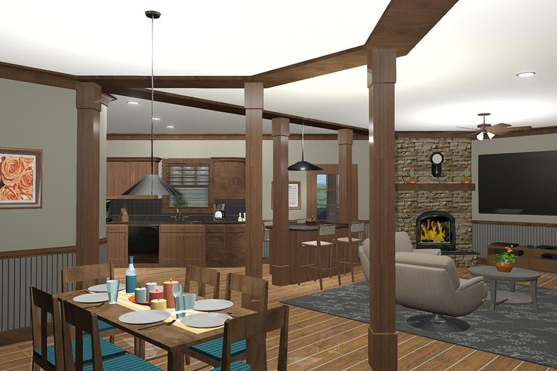 House Blueprint - Interior - Dining Room 2 for Craftsman House Plan #56-718 - 3 bed, 2.5 bath