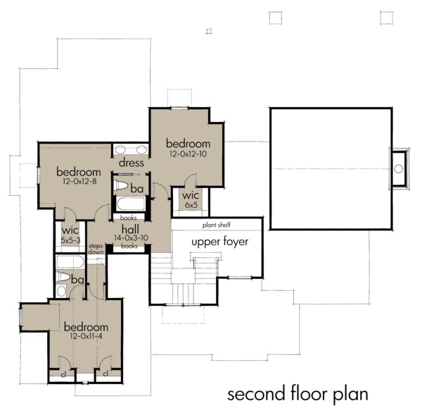 House Plan Design - Farmhouse Floor Plan - Upper Floor Plan #120-258