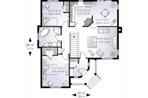 Floor Plan - Main Floor for Traditional House Plan #23-171 - 2 bed, 1 bath